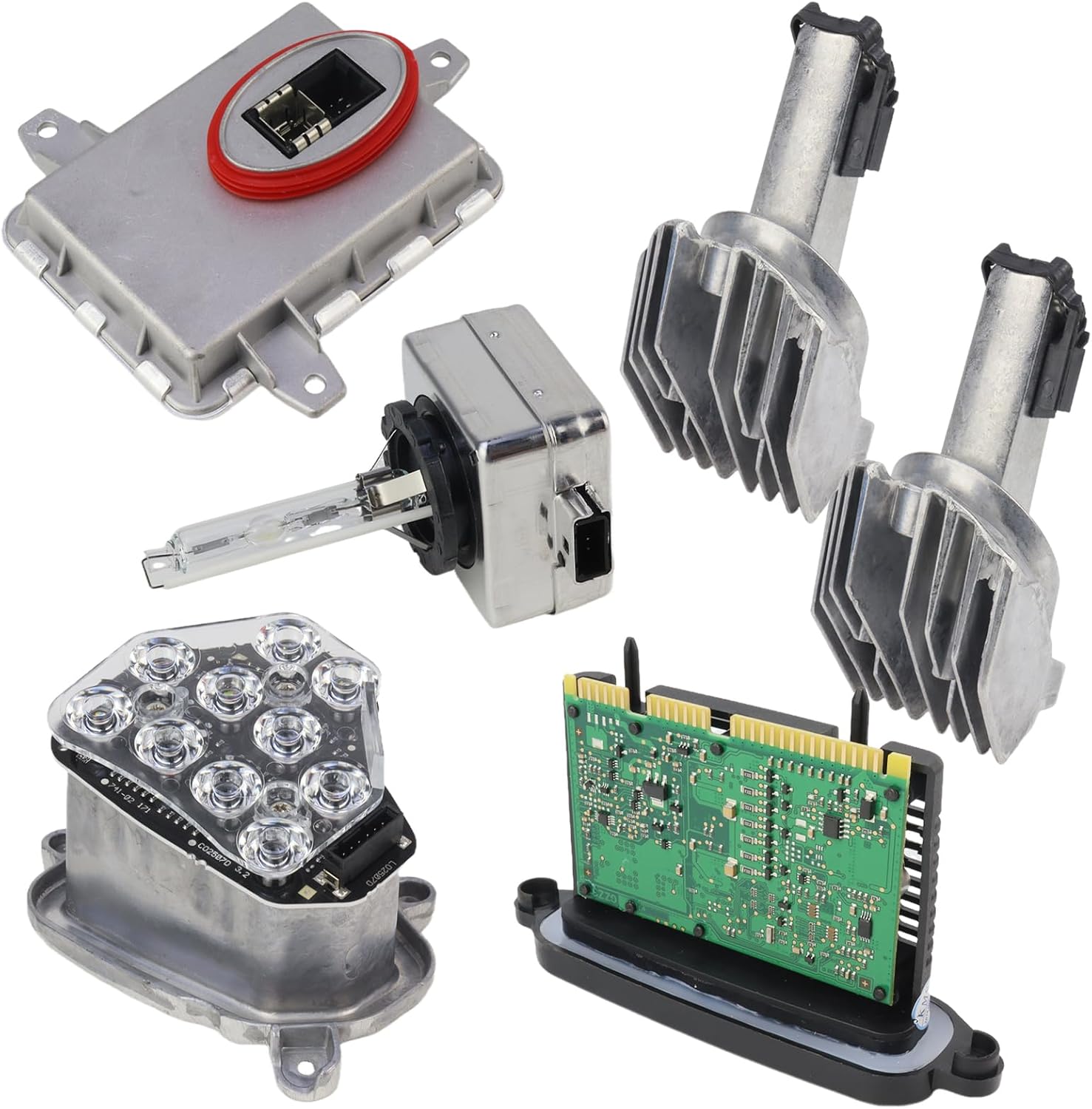 MUNIK 6 Pcs Set Left Right Turn Signal&LED Headlight Module Compatible with BMW 2009-2013 520i 523i 530i 535i F10 F11 Replace# 63117271901 63127262731 63117316217 63117237647 D1S6000K