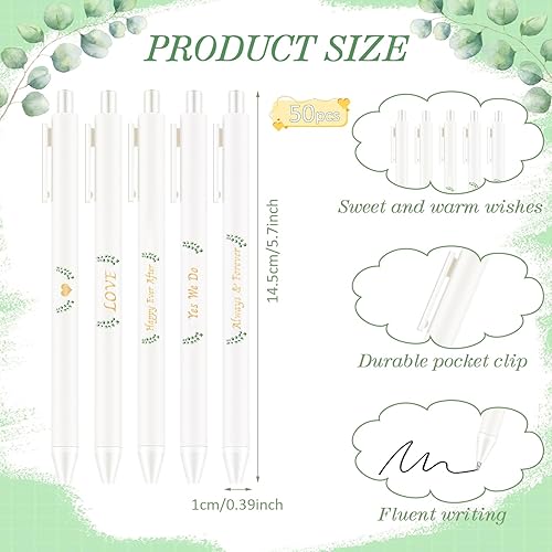 Miniatura 2 de Ctosree 50 bolígrafos de despedida de soltera, bolígrafos de boda para libro de visitas, bolígrafo retráctil de tinta negra, para propuesta de