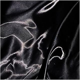 Tela de raso Tela Satinada Brillo Cristal Ancho 150cm Venta Al Metro Para Fondo De Prendas Hecho A Mano(Color:negro)