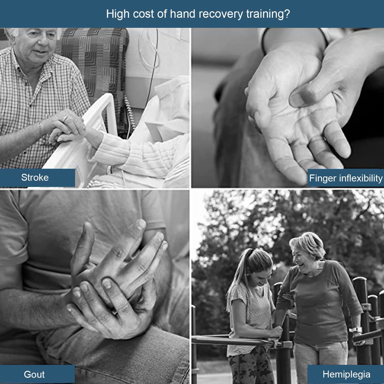 Guante Robot de Rehabilitación, Guantes de Entrenamiento, Ortesis de Mano, Entrenamiento de Rehabilitación de Dedos y Muñecas para Pacientes con Guantes de Espejo,Right-M