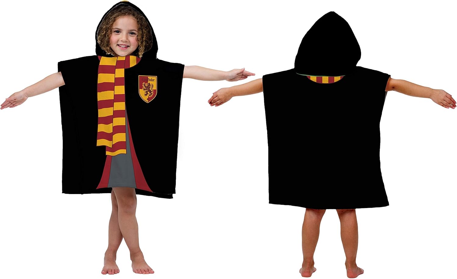 Jay Franco Harry Potter Gryffindor Kids Bath/Pool/Beach Hooded Poncho - Super Soft & Absorbent Cotton Towel, Measures 28 x 28 Inches (Official Harry Potter Product)