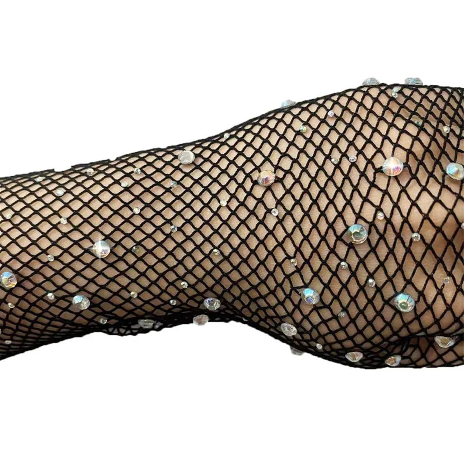 4 Pares de Guantes Largos y Finos de Rejilla sexys for Mujer, a la Moda, con Personalidad, elásticos, Transparentes y Huecos for Cosplay para Boda, Graduación(Beige)