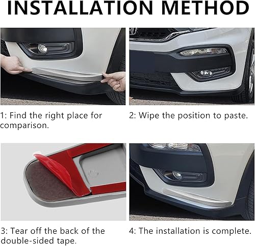 Miniatura 5 de BokWin Paquete de 4 protectores universales de goma para parachoques de automóvil, anticolisión, para esquinas delanteras y traseras de automóvil,