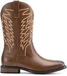 Bruno Marc Men's Cowboy Boots Embroidered Western Boots Square Toe Boots