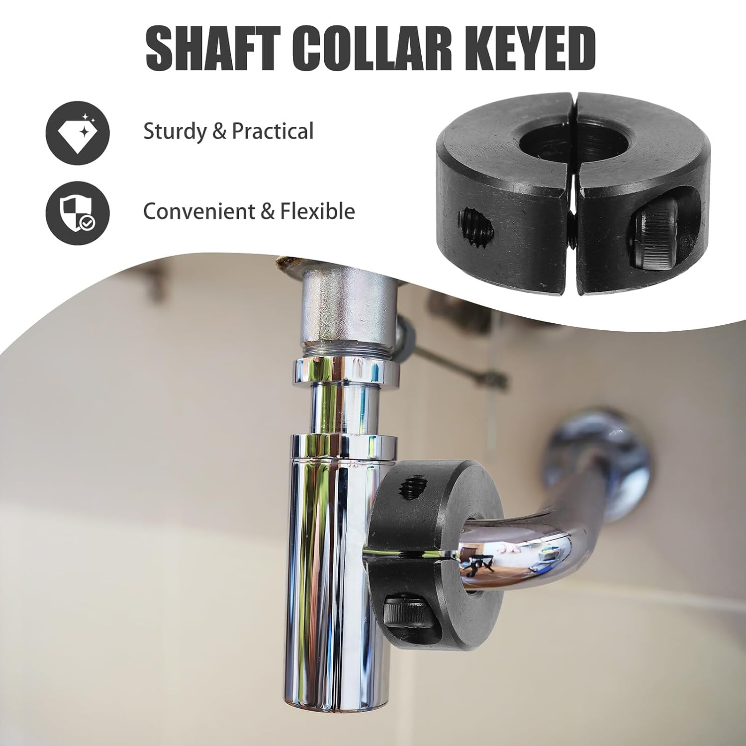 Steel Split Shaft Collar Clamp-on Clamping Ring Axle Ring 16mm Bore 34mm Od 13mm Thick Industrial Fixing Collar for Power Transmission Applications