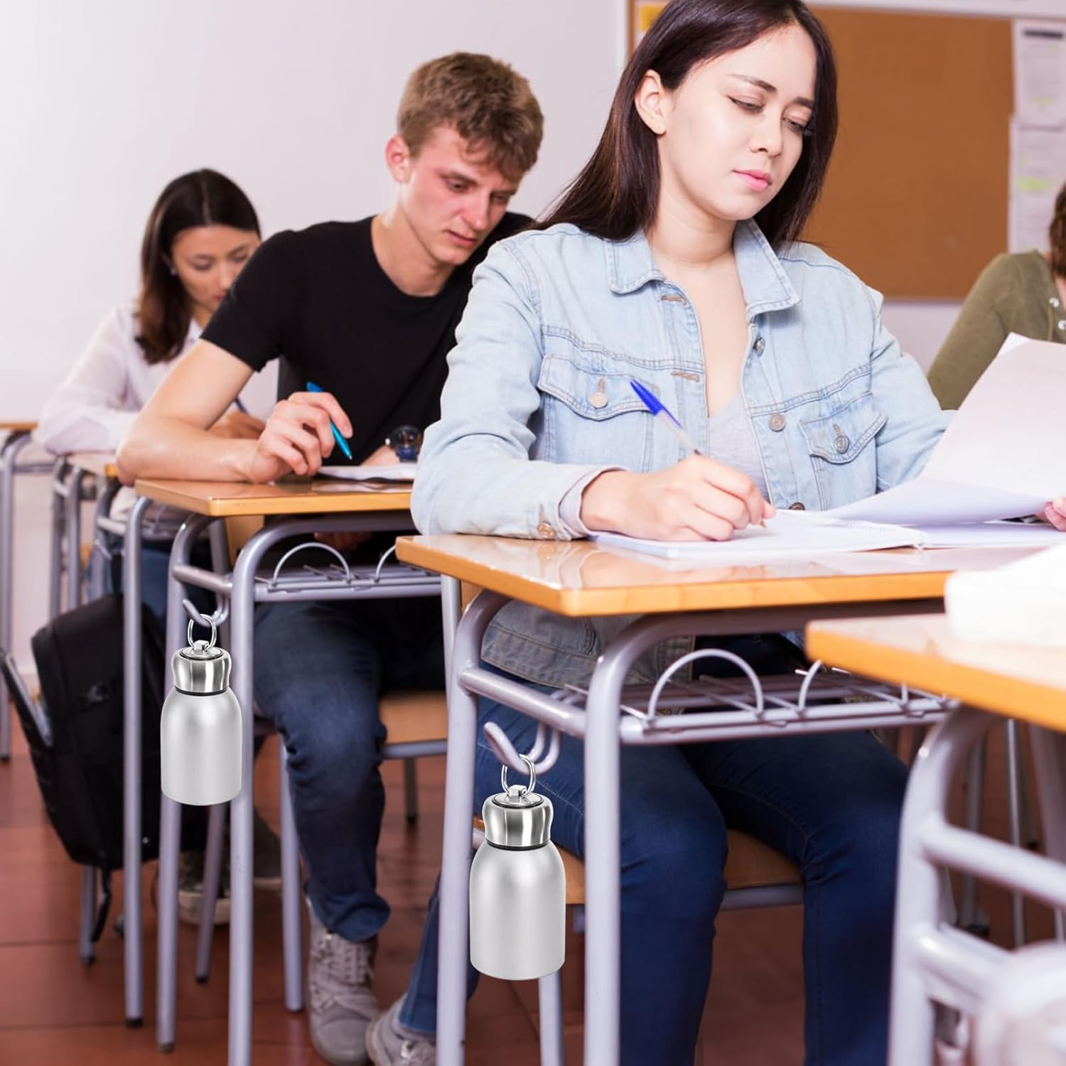 AVLA 4 Pack 10oz Mini Stainless Steel Water Bottle, Vacuum Insulated Sport Tumbler Cup, Leak-Proof Travel Coffee Mug for Hot and Cold Drinks, Women Gifts, Lunch Bag Camping Hiking Trips, Silver - Image 6