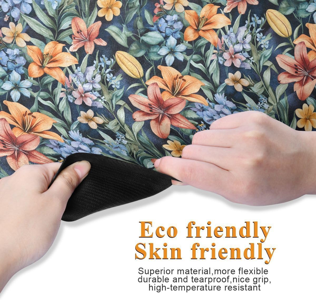 ALAZA Watercolor Floral Lily Wildflowers Yoga Mat Non Slip Fitness Exercise Mat, Workout Mat for Yoga, Pilates and Floor Exercises