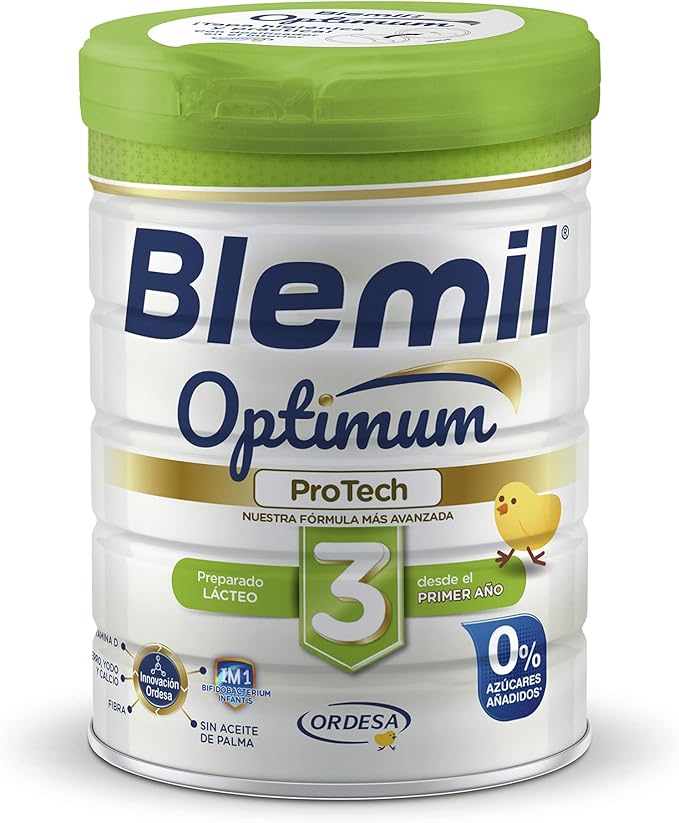 Blemil 3 Optimum ProTech 0% Azúcares añadidos - Preparado Lácteo en polvo para niños desde 12 meses, 800 g
