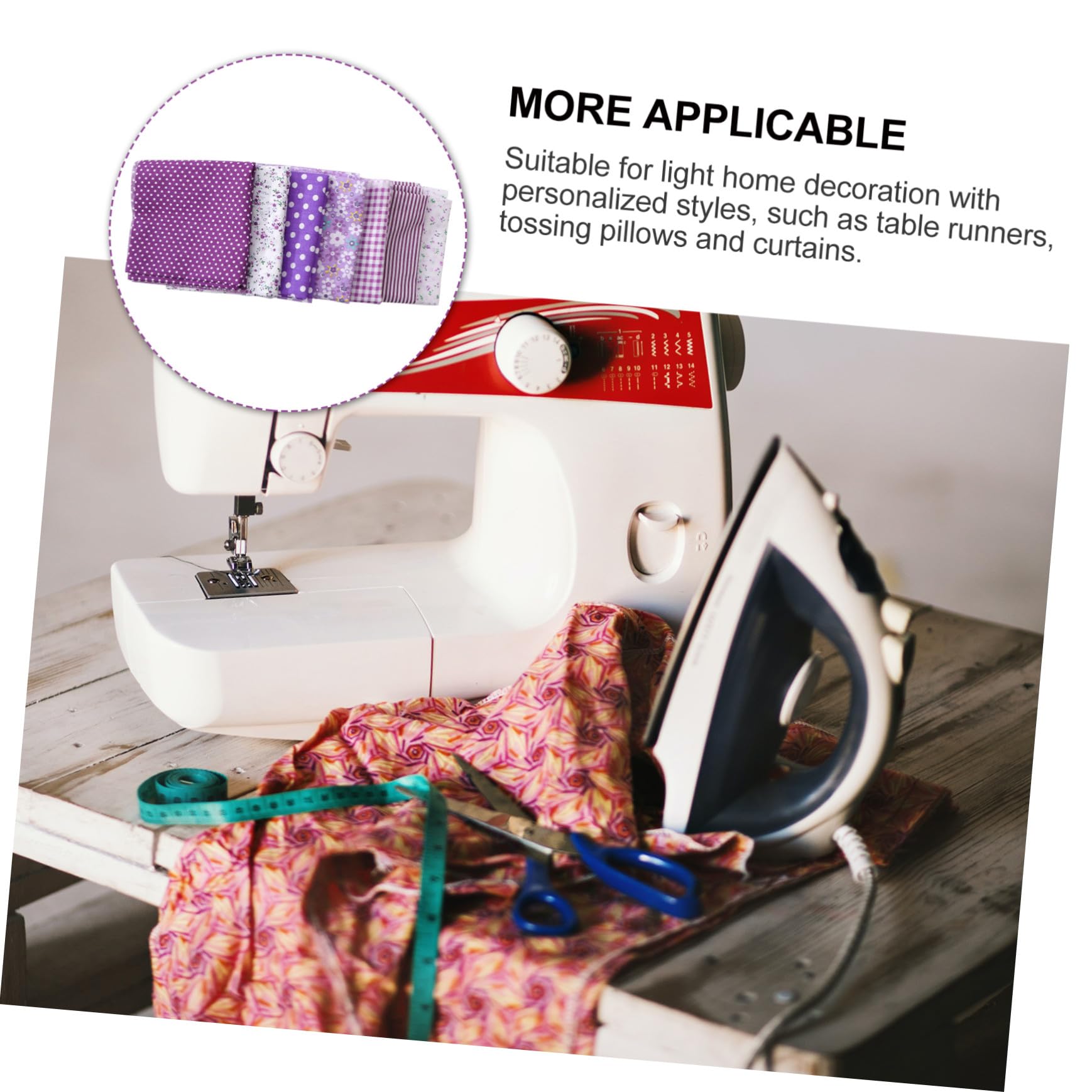 NUOBESTY 21 Pezzi Di Tessuto Patchwork Di Cotone Con Piccoli Fiori Tessuto Per Tappezzeria Viola Patchwork Floreale Quadrato Per Trapuntatura