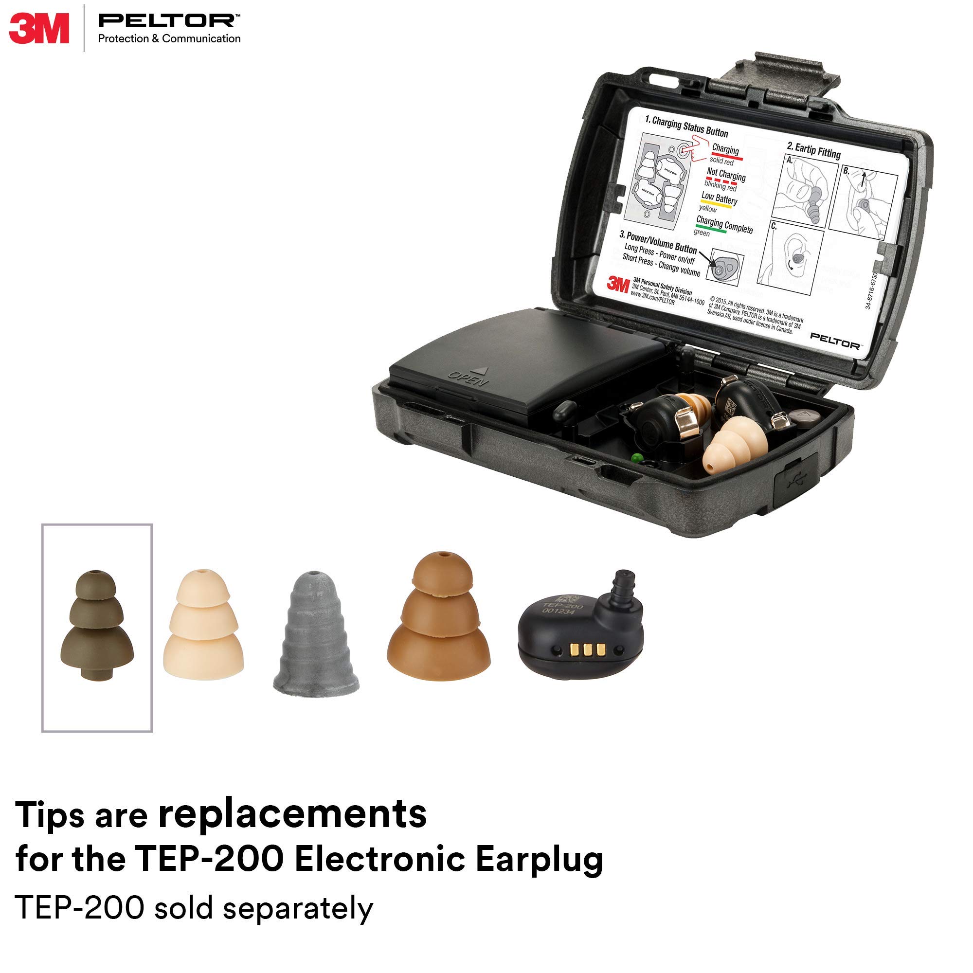 3M UltraFit 370-TEPS-25 - Tapones para comunicación, 23 dB, pequeños