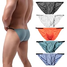 Summer Code Mens Sexy Briefs Elastic Ruched Back Bikini Underwear Pack