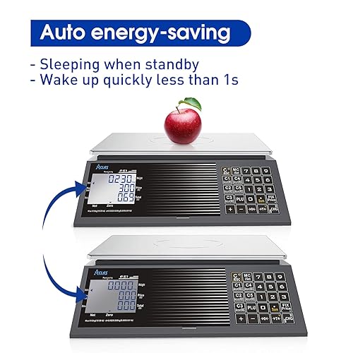 Miniatura 9 de ACLAS Báscula de computación de precio digital NTEP certificada legal para el comercio 60 libras 0.02 libras Báscula comercial al por menor con