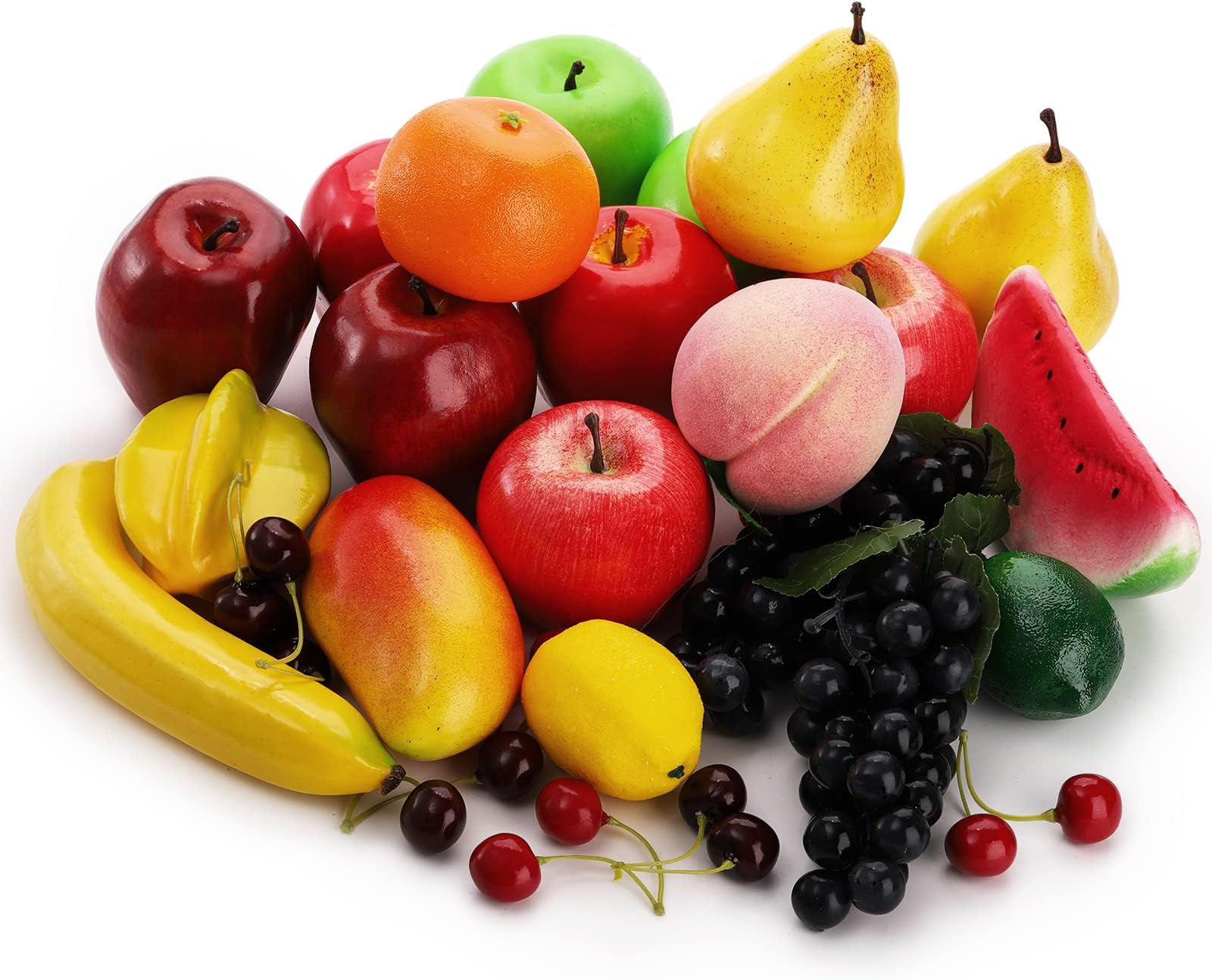ZEAYEA 28 Pcs Artificial Fruit, Decorative Lifelike Realistic Fake Fruit Decor for Christmas Home Christmas Party Decoration, Multiple Fruits