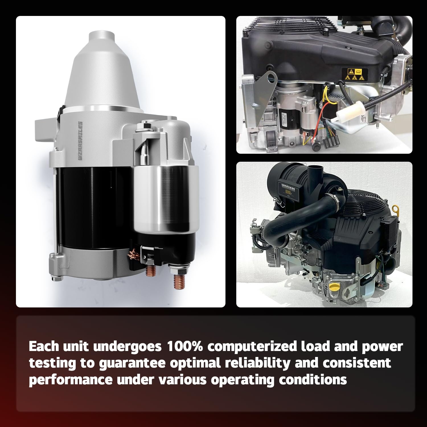 New Starter Motor 19612 Compatible with for Briggs & Stratton 32HP Vanguard V-Twin Air Cooled Engines, Replacement for 807383 809054 845760 84006533 SND0529 428000-0230