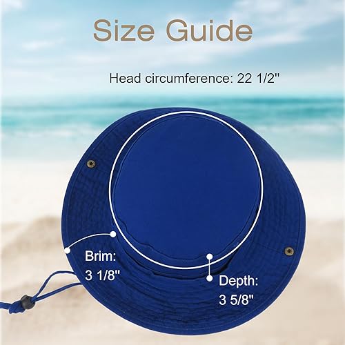 Miniatura 5 de Sombrero de pescador de ala ancha con protección UV, sombrero Boonie, sombreros de pesca, senderismo, safari, sombreros al aire libre para hombres y