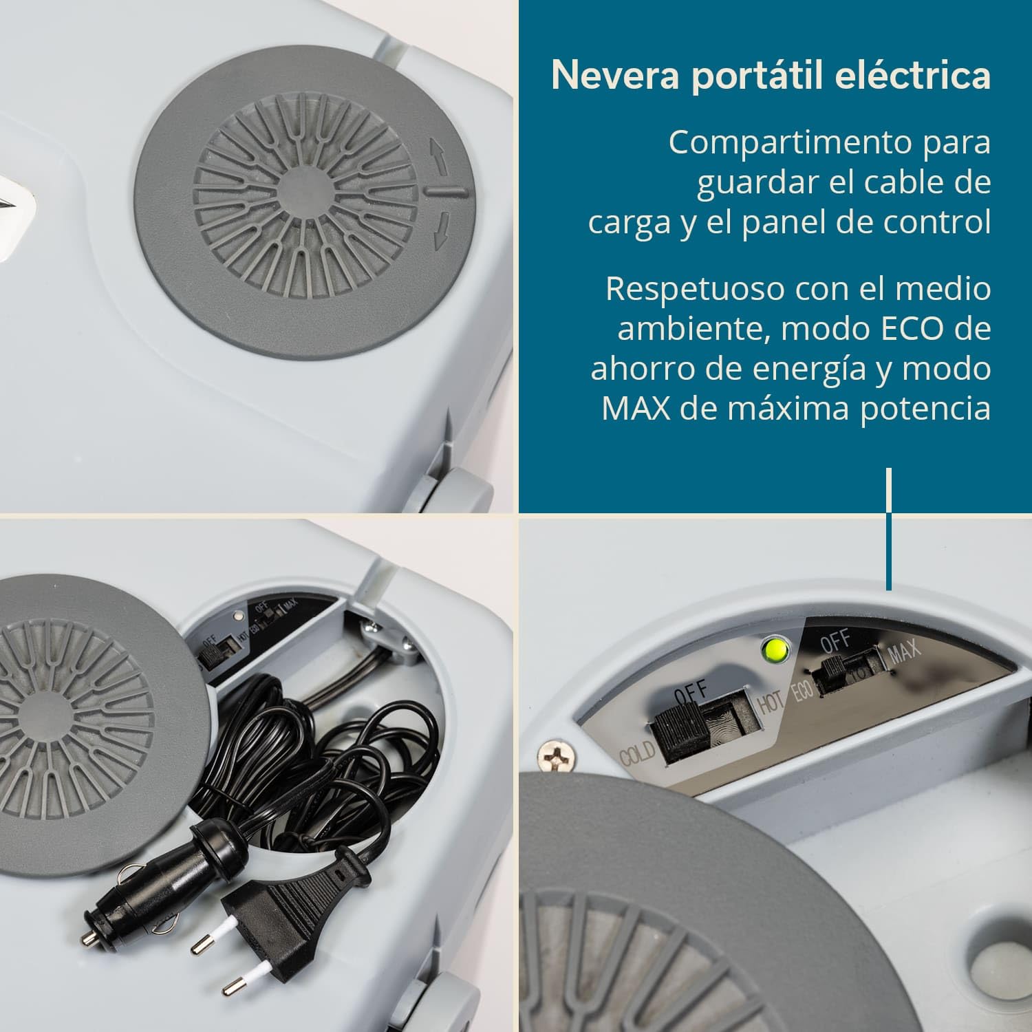 skandika Nevera portátil eléctrica Leira 19L| para coche y enchufe eléctrico, 12V, 220-240V, función enfriar y mantener caliente | nevera para coche, camping, festival, picnic