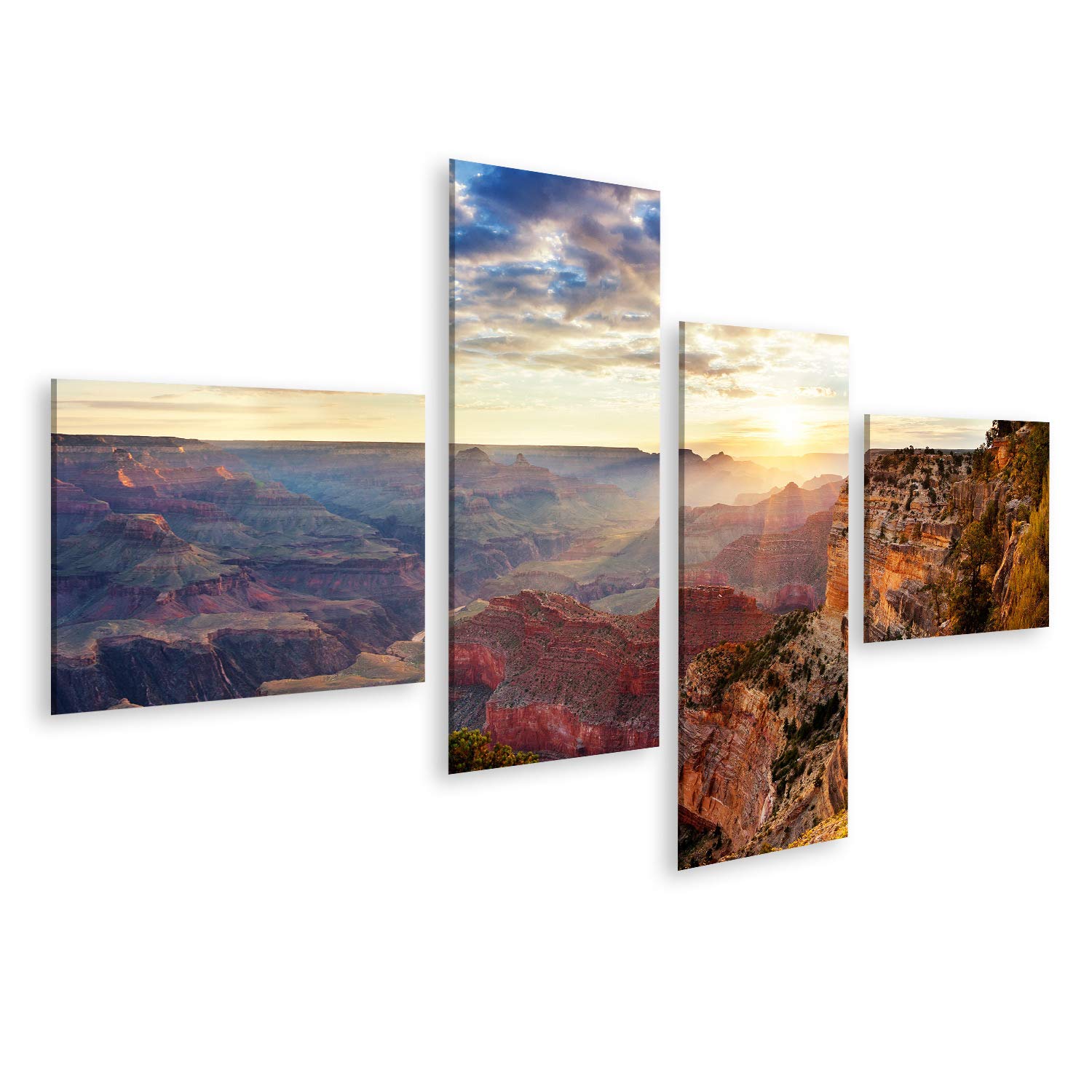 islandburner Quadro Moderno Grand Canyon in Arizona Raggi di Sole Stampa su Tela - Quadro x poltrone Salotto Cucina mobili Ufficio casa - Fotografica Formato XXL