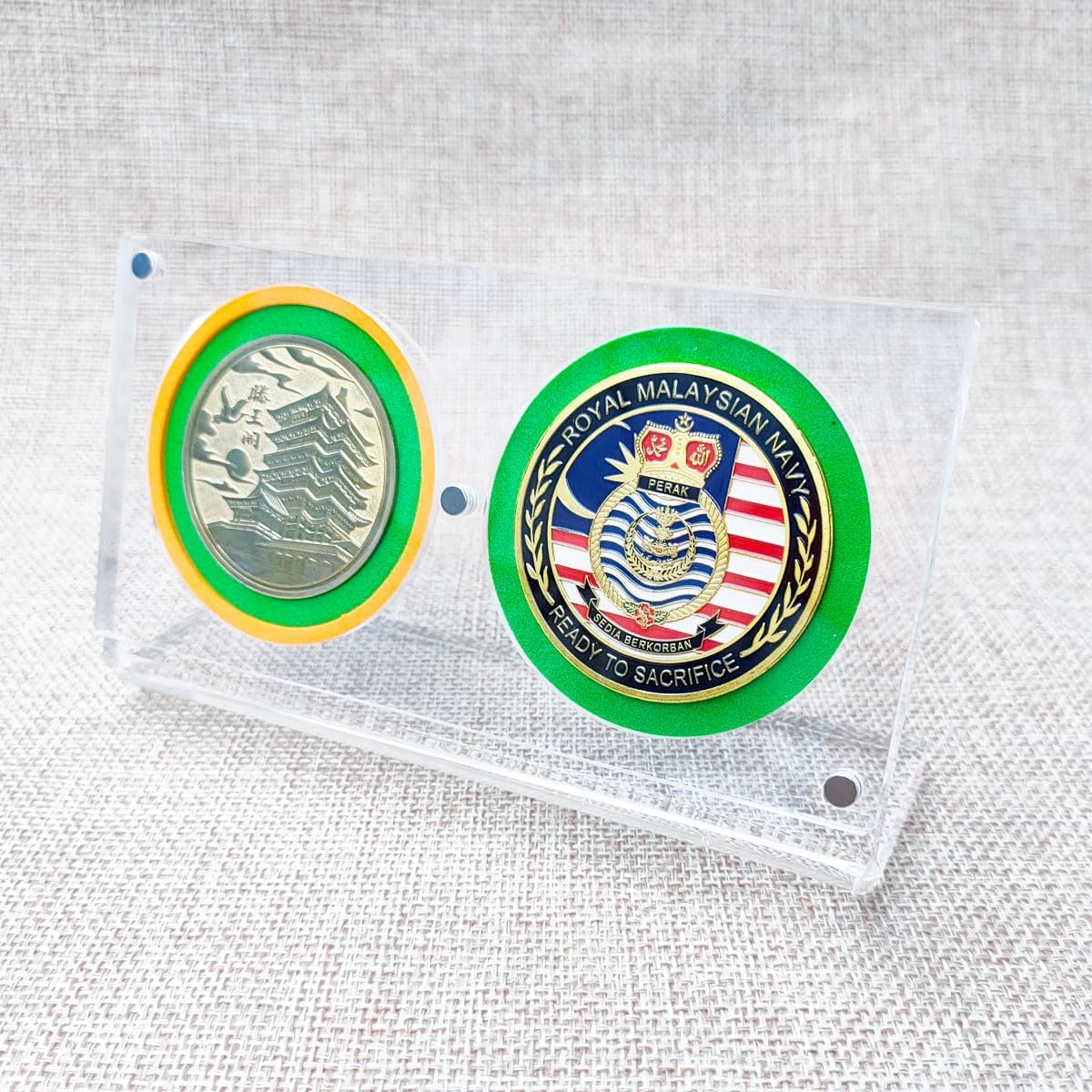 Challenge Coins Display, JBER Medallion Stand Holder, Clear Acrylic Military Coin Protector Container Box for Collectors Medal Specimen Collectibles(1Set for 5coins Display) image 5