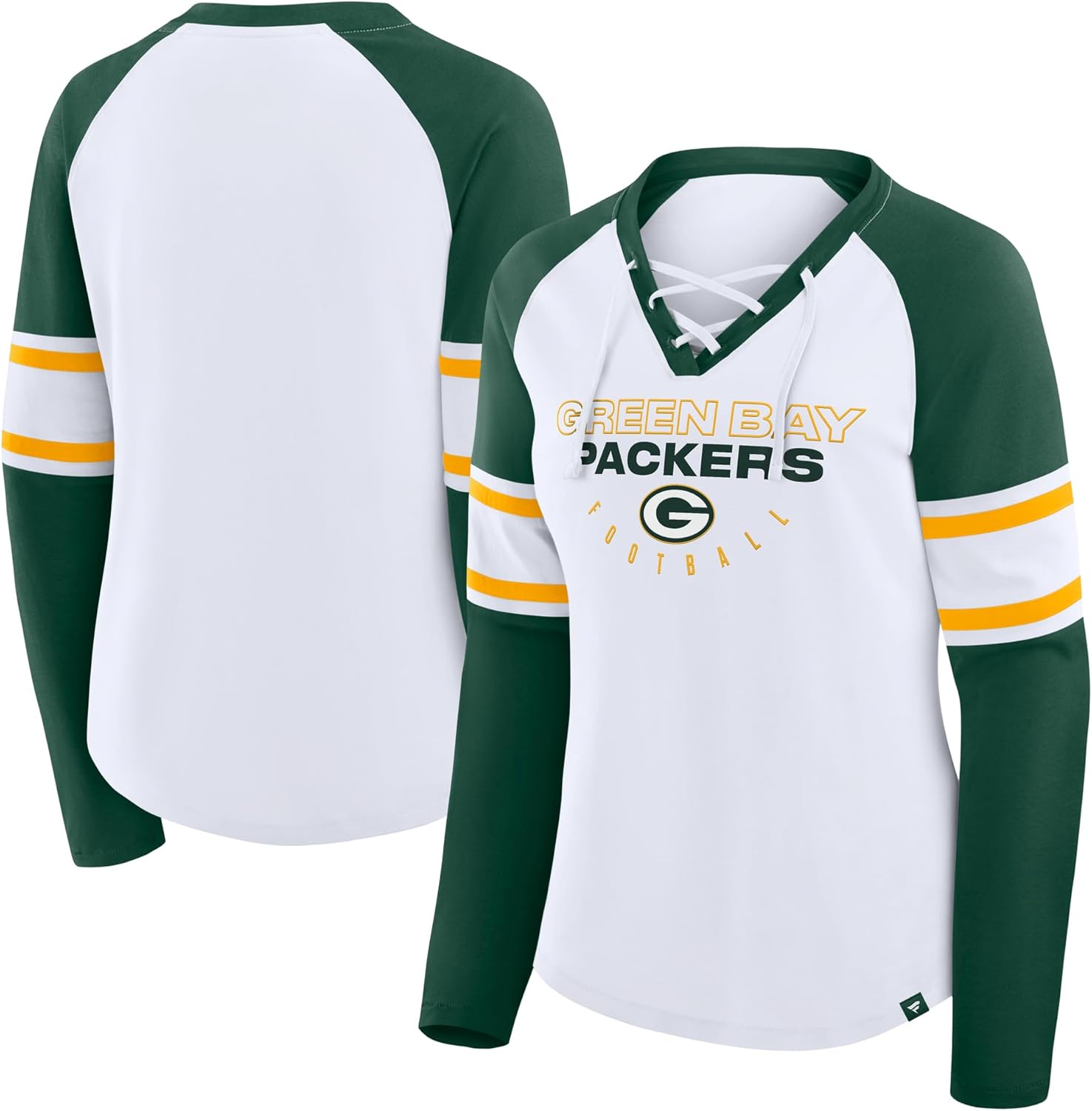 Fanatics Women's NFL Redzone Blitz Package Raglan Lace-Up V-Neck Long Sleeve T-Shirt