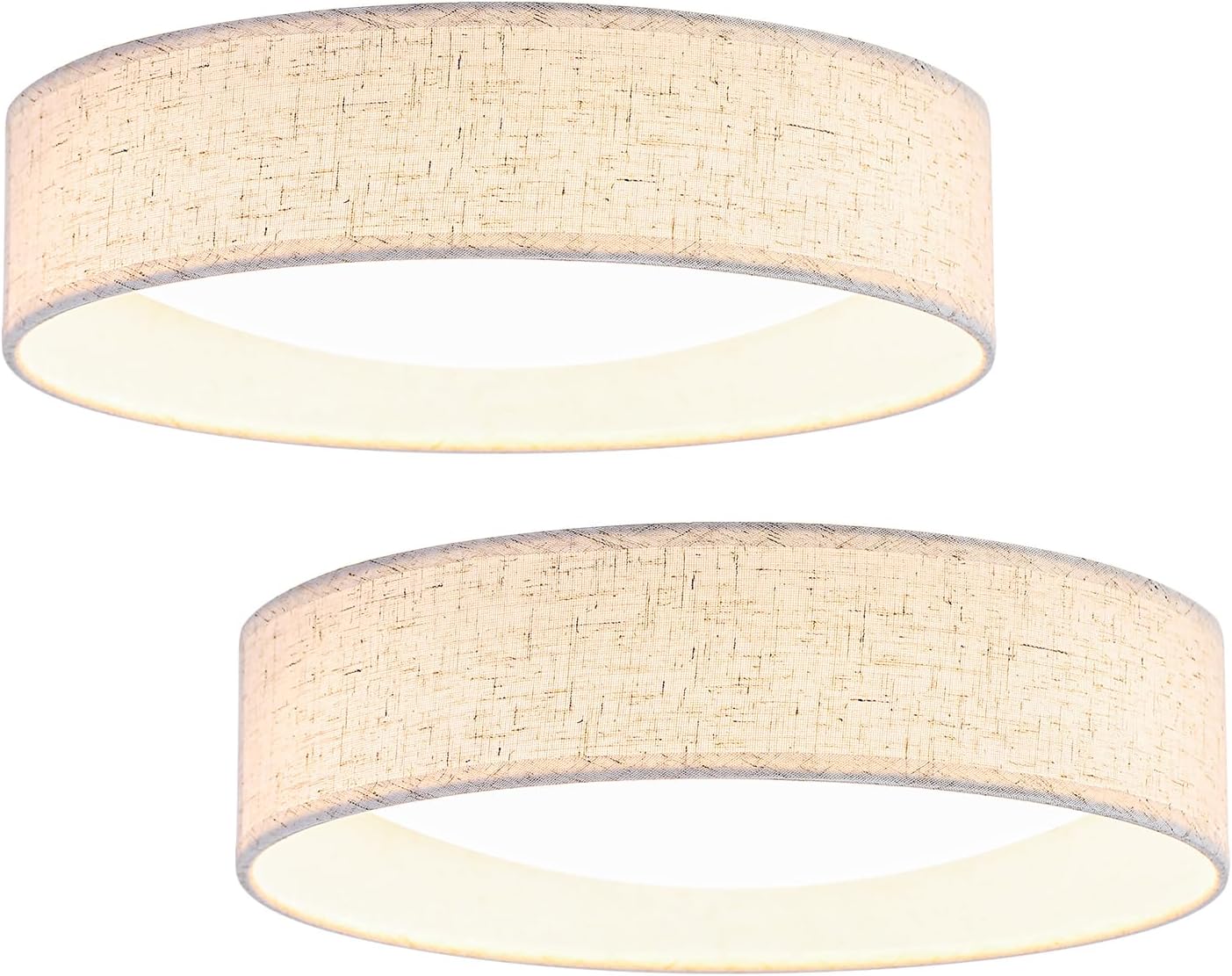 Modern Linen LED 13 Inch Ceiling Light Fixture with 24W 5CCT, Flush Mount Low Profile Room Lamp, Dimmable Minimalist Lighting for Bedroom, Kitchen, Hallway, Closet, Entryway