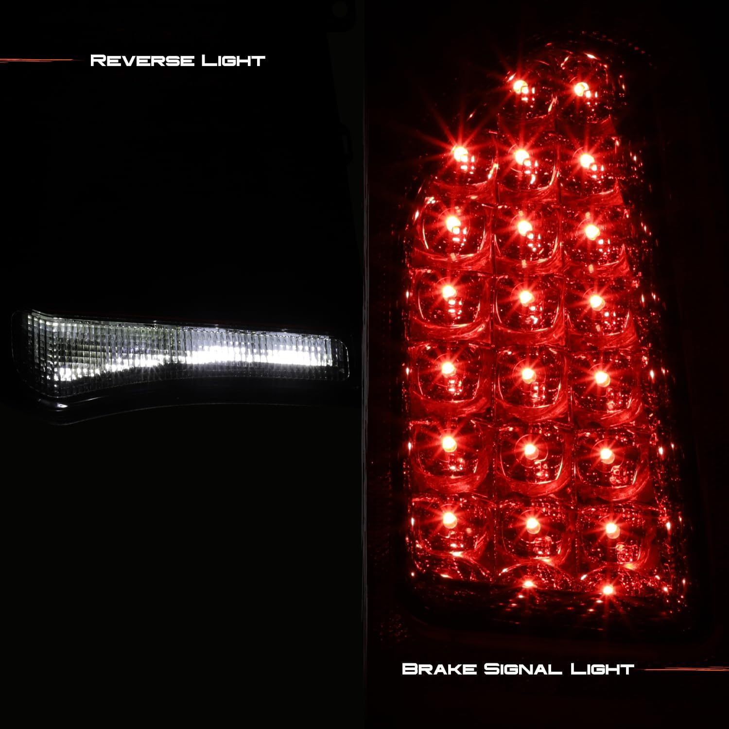 AKKON - Fit 2015-2023 Chrysler 300 15-23 OE Style [Full LED] Tail Lights Black Bezel w/Dark Red Lens Driver + Passenger Assembly