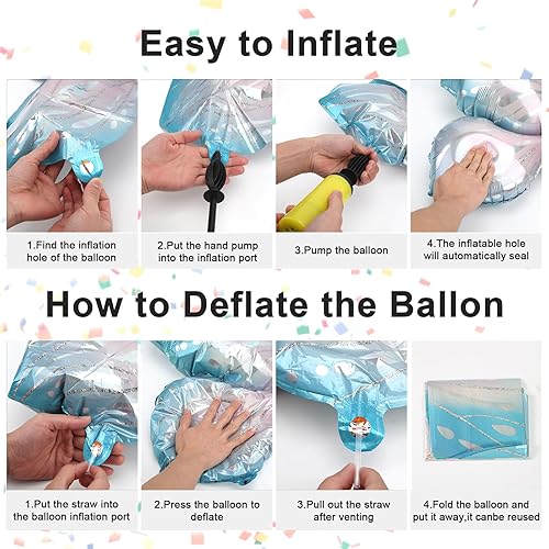 Miniatura 5 de Juego de 6 globos de mariposa grandes de 40 pulgadas, globo de mariposa púrpura con número de aluminio de 40 pulgadas con globos en forma de flor y