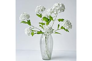 4 Pcs 26.8' Viburnum Artificial Flower Snowball Lifelike Long Stem Real Touch...