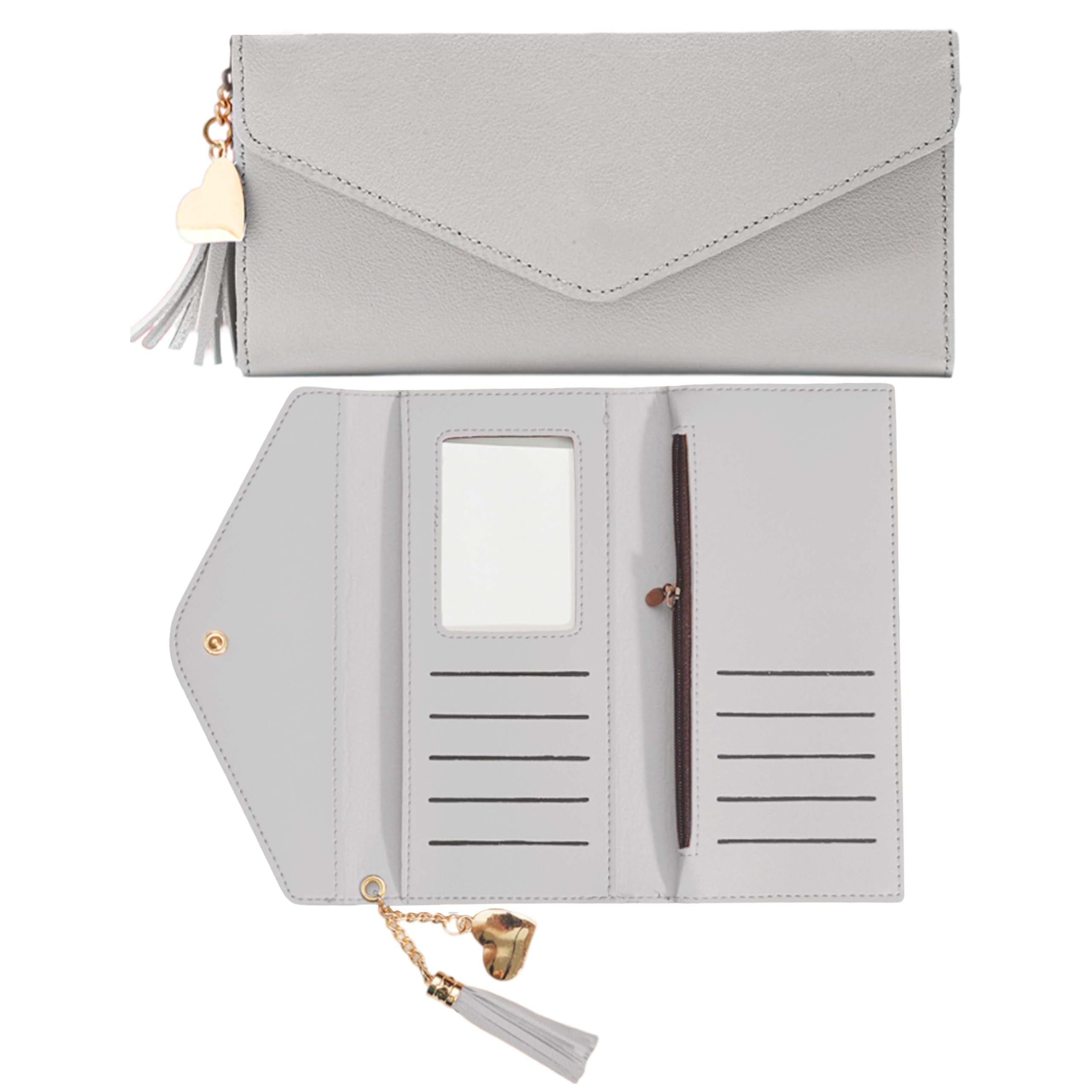kraptick Women's Wallet -Stylish and Compact Purse Clutch Wallet for Women, Stylish Card Coin Holder, Debit Card Holder, Money Organizer and Travel Wallet for Women with 13 Slots (Light Gray)-picture-19