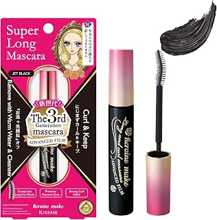 HEROINE MAKE by KISSME Tubing Mascara Waterproof & Long-lasting, Waterproof Mascara Black for Lengthening & Curl with Curvy Brush Advanced Film, 4 Natural Serums for Sensitive Skin, Made in Japan 1 EA