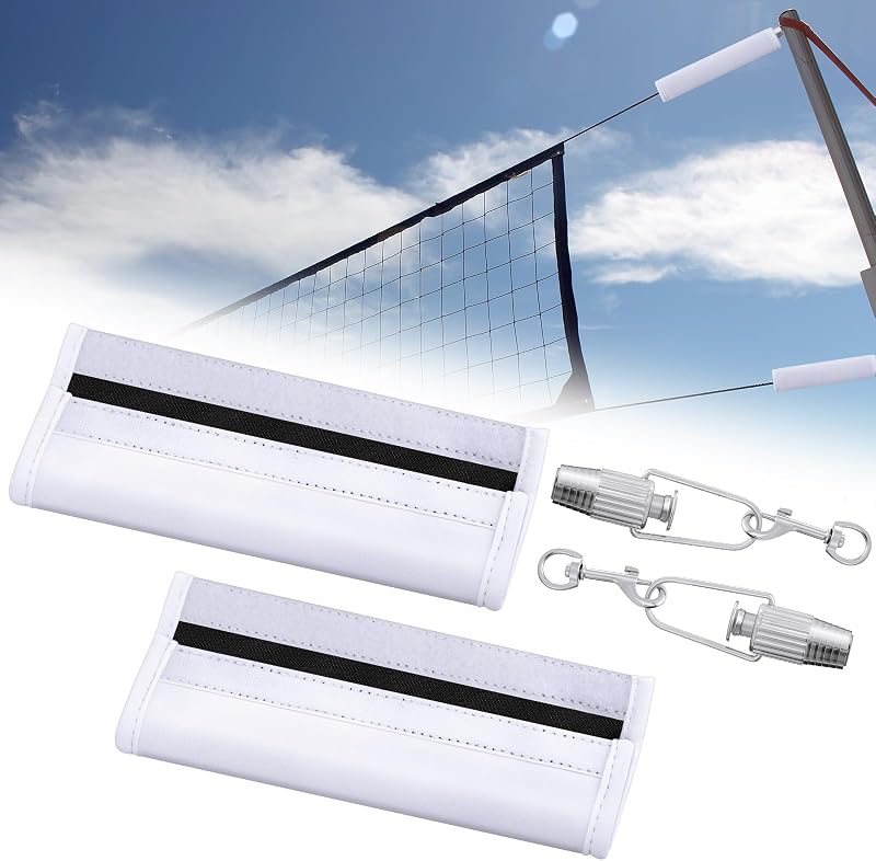 2 Pcs Volleyball Net Tightener, Metal Rope Tensioner with 2 Net Lock Covers, Volleyball Holder for Hitting, Heavy Duty Ratchet Tightening System, Badminton Equipment, Clothesline Tightener