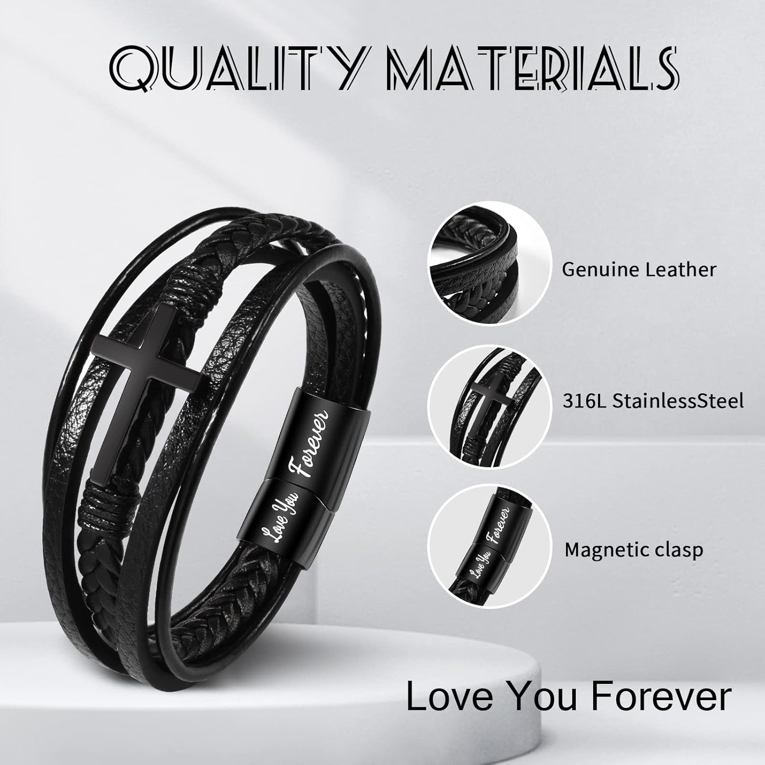 To My Son Bracelet, Best Gifts For Son, Unique Gifts From Mom And Dad, Teen Boys for Birthday, Graduation, Christmas & Easter, Love You Forever Bracelets, Birthday Gift With Message Card and Box - Image 6