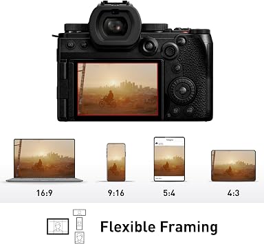 Panasonic LUMIX S5II Mirrorless Camera, 24.2MP Full Frame with Phase Hybrid AF, New Active I.S. Technology, Unlimited 4:2:2 10-bit Recording - DC-S5M2BODY Black
