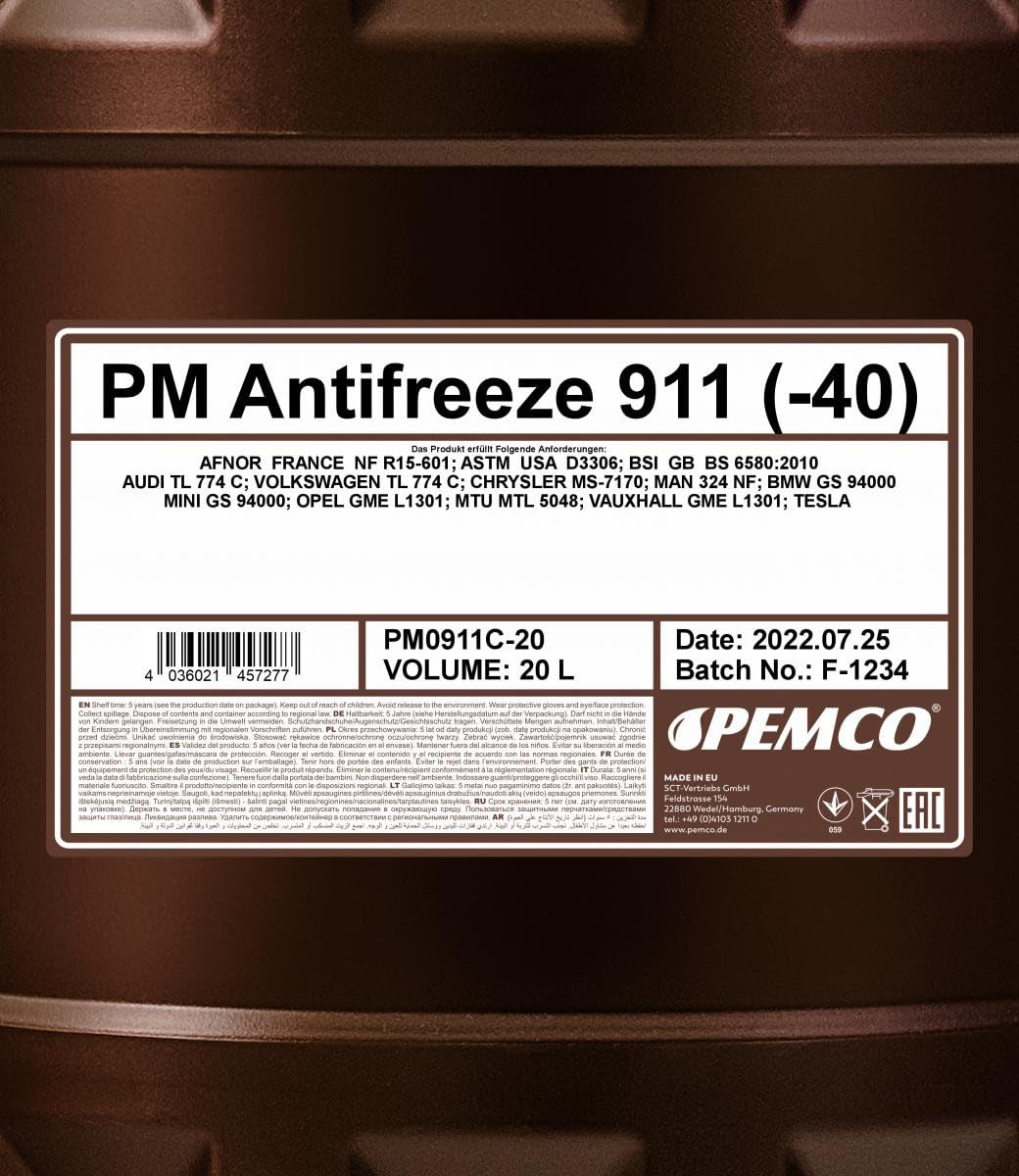 PEMCO PM0911C-20 Anticongelante 20L Azul
