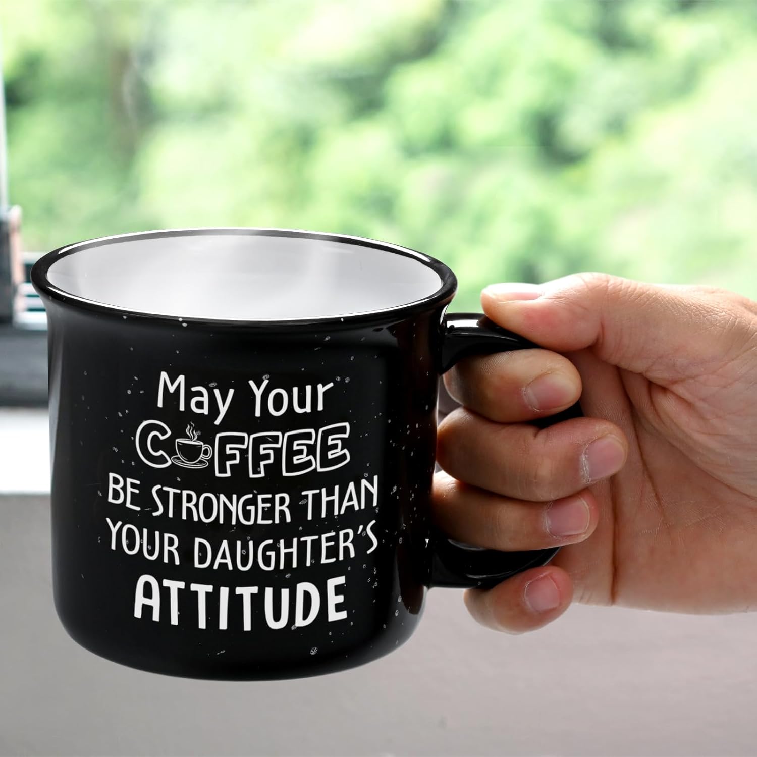 Maustic Dad Mug - Funny Dad Gift for Birthday, Christmas, Father's Day - May Your Coffee Be Stronger Than Your Daughter's Attitude - 15Oz - Image 2