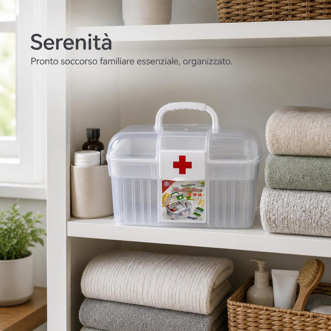 Kit di Soccorso in Plastica, Struttura in plastica, Kit emergenza famiglia, Per uso domestico, style to 4, size to 4