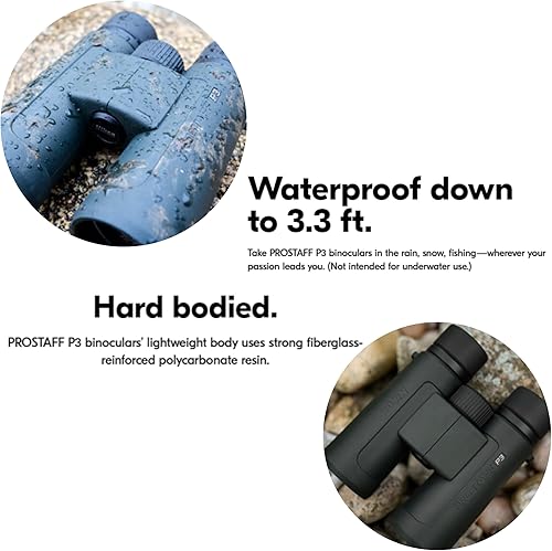 Miniatura 10 de Nikon Prostaff P7 - Prismáticos para adultos (16771), color negro, paquete de 10 x 30 pulgadas con bolígrafo para lentes, paño de limpieza