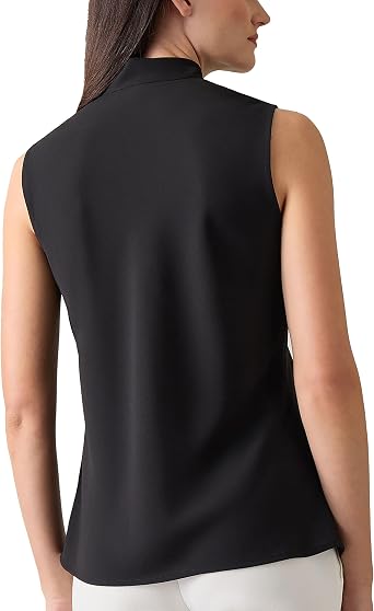 Kasper Womens Sleeveless Tie-Front Top