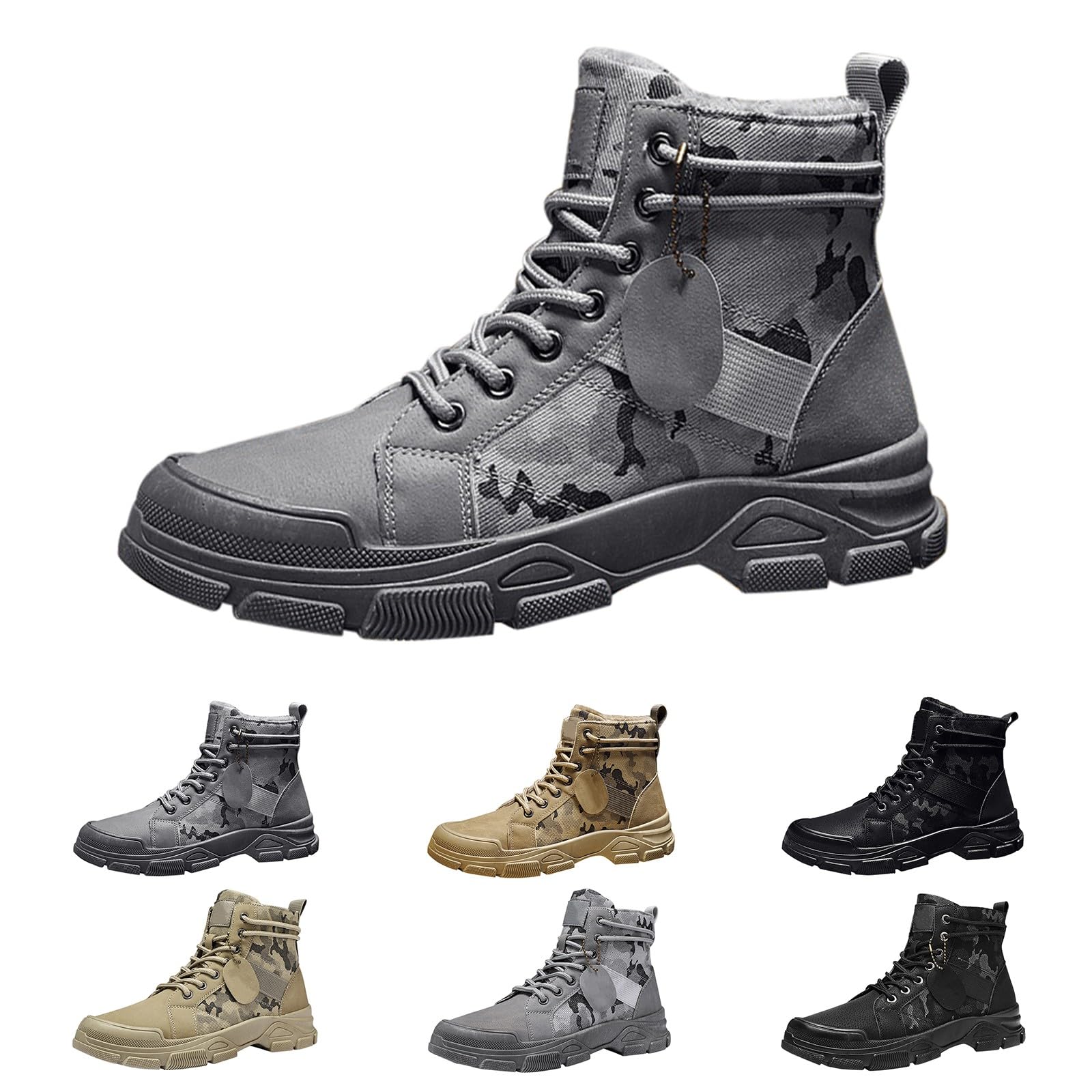Scarpe da ginnastica alte da uomo, stile casual, in tela, con lacci, per passeggiate quotidiane all'aperto