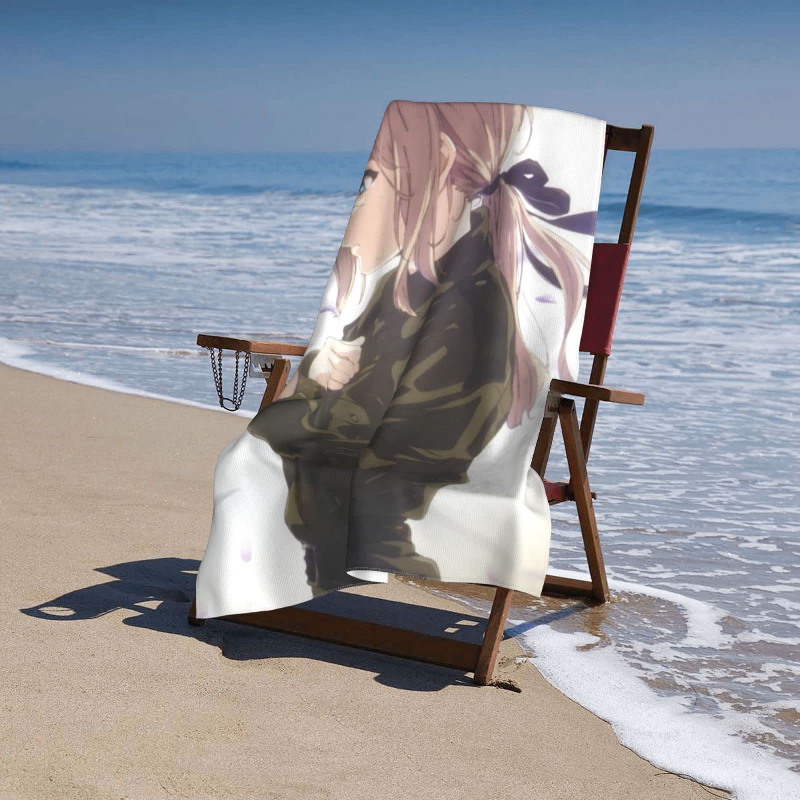 Amazon｜ヴァイオレットエヴァーガーデン アニメ バスタオル 大判 吸水