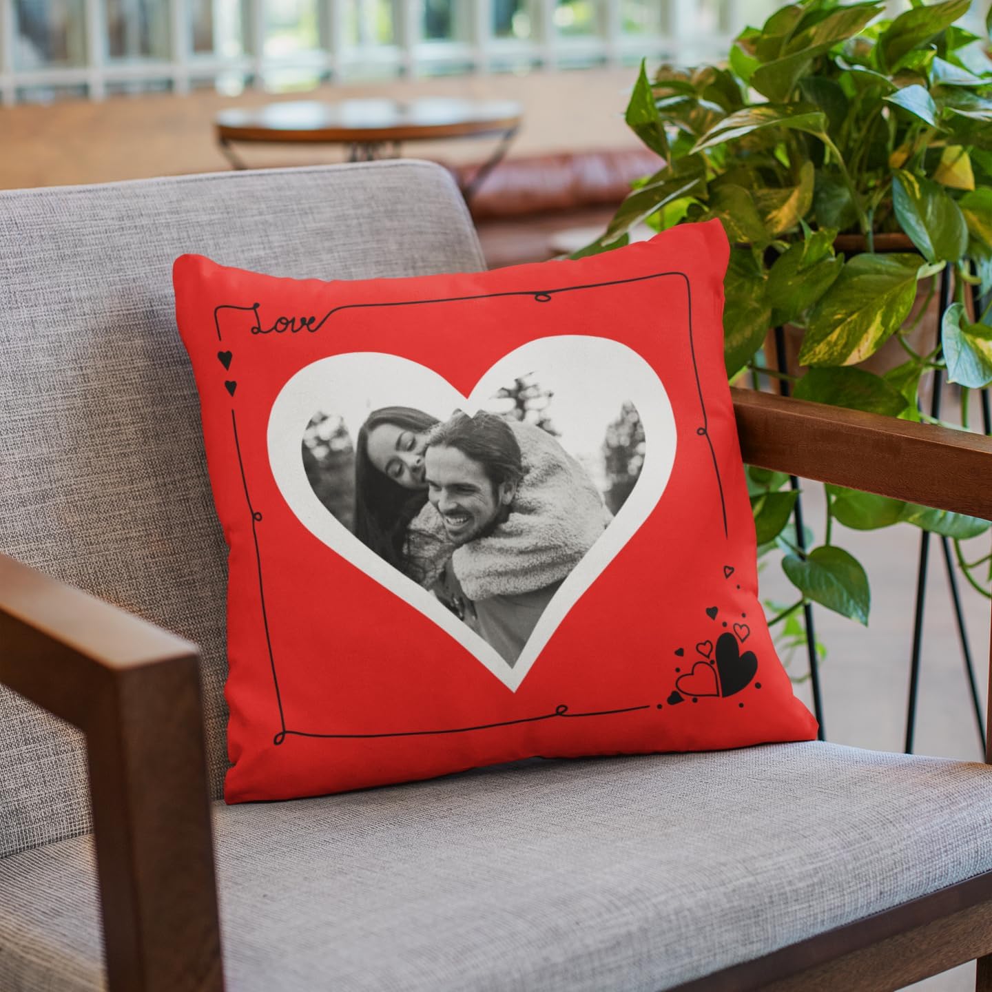 Ships Next Day, Made in USA - Custom Pillow - Heart-Shaped Customizable Pillow with Picture Upload - Personalized Gifts for Men/Women - Unique Custom Gifts - Home Decor (Style 2)