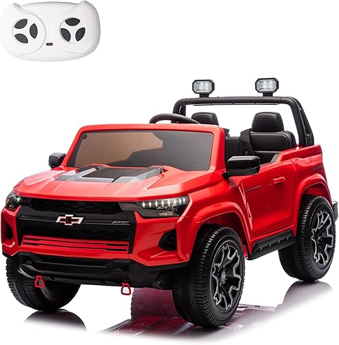 POSTACK VehĂculo Chevrolet de dos asientos para niños, camiĂłn de licencia oficial de 24 V, 7 Ah, camiĂłn de 4 ruedas con control remoto, reproducciĂłn POSTACK VehĂculo Chevrolet de dos asientos para niños, camiĂłn de licencia oficial de 24 V, 7 Ah, camiĂłn de 4 ruedas con control remoto, reproducciĂłn