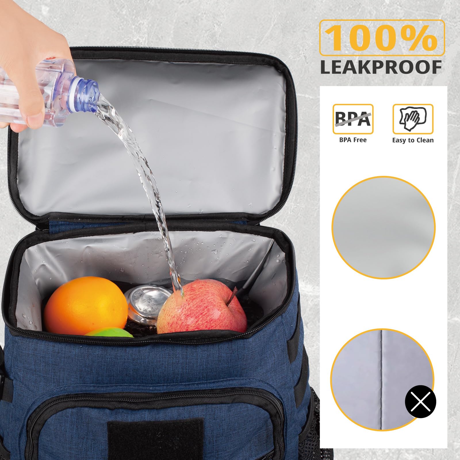 Sac à Dos Glacière Tactique 25L – Isotherme, Imperméable et Résistant, Antifuite pour Hommes et Femmes – Idéal pour Travail, Camping, Plage, Randonnée