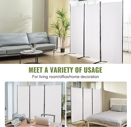 Miniatura 6 de VEVOR Divisor de habitación, separadores de habitaciones de 6.1 pies y pantallas de privacidad plegables (3 paneles), divisores de tela para