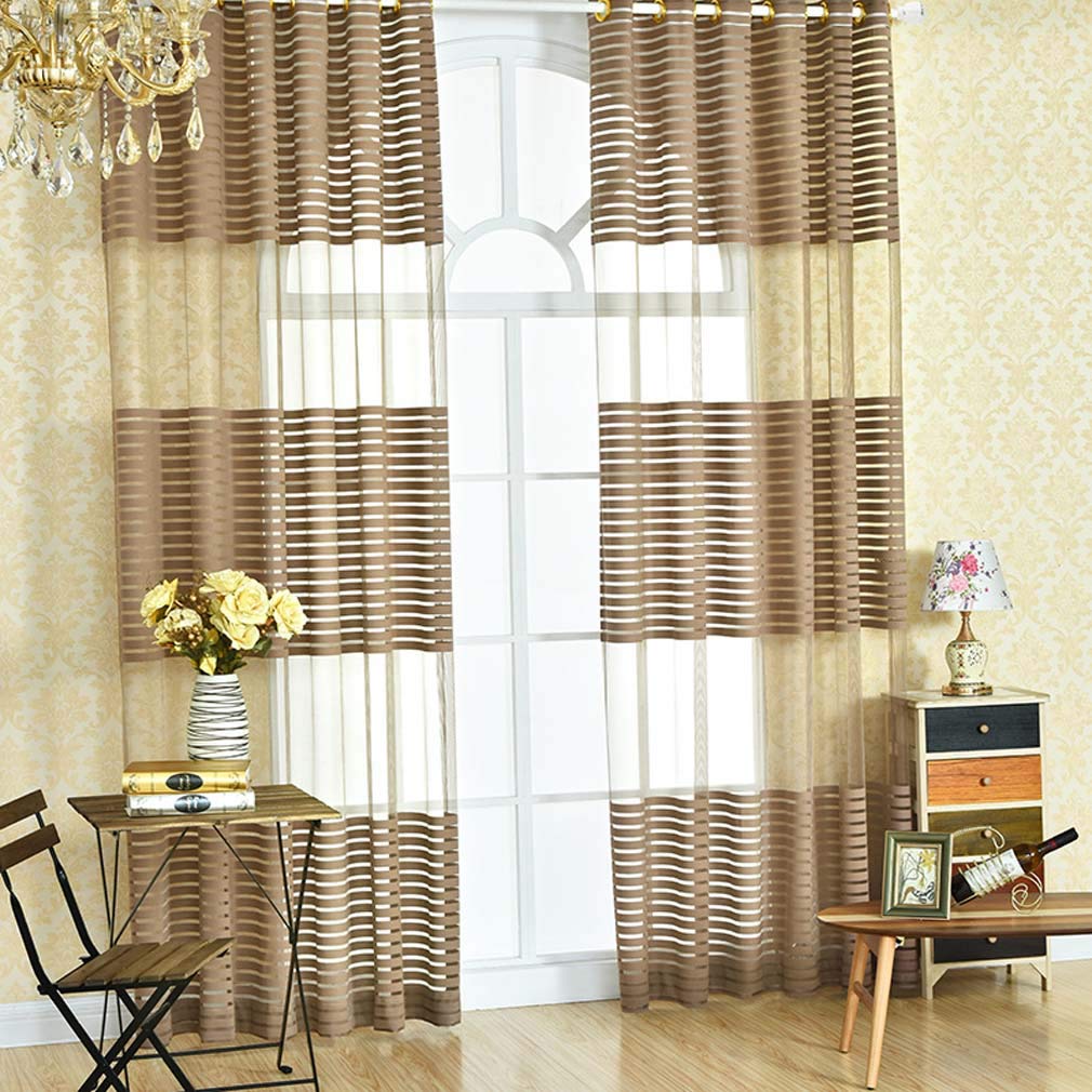 Tende Trasparenti Colorate con Passanti, Tendaggi per Camera da Letto Tende in Voile con Occhielli - Tende Soggiorno Moderne Eleganti, 2 Pannelli