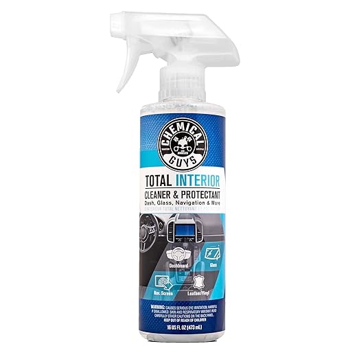 Chemical Guys Total Interior Cleaner & Protectant, Cleans & Protects Leather, Vinyl, Plastic, Rubber & Glass Streak-Free Finish for Cars, Trucks, SUVs, RVs & More - 16 oz