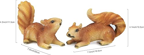 Miniatura 4 de 2 estatuas colgantes de ardilla para decoración de jardín, decoración de árbol colgante al aire libre con tornillos y ganchos, para tronco de árbol,