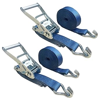 ラッシングベルト  ラチェットバックル式新品未使用2本セット 2本set ラチェット式 ラッシングベルト 固定側0.4m×巻取側5m 幅