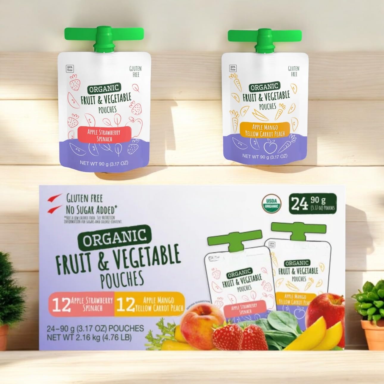 Amazon.com: Variety Pack of Organic Fruit & Veggie Pouches – 24