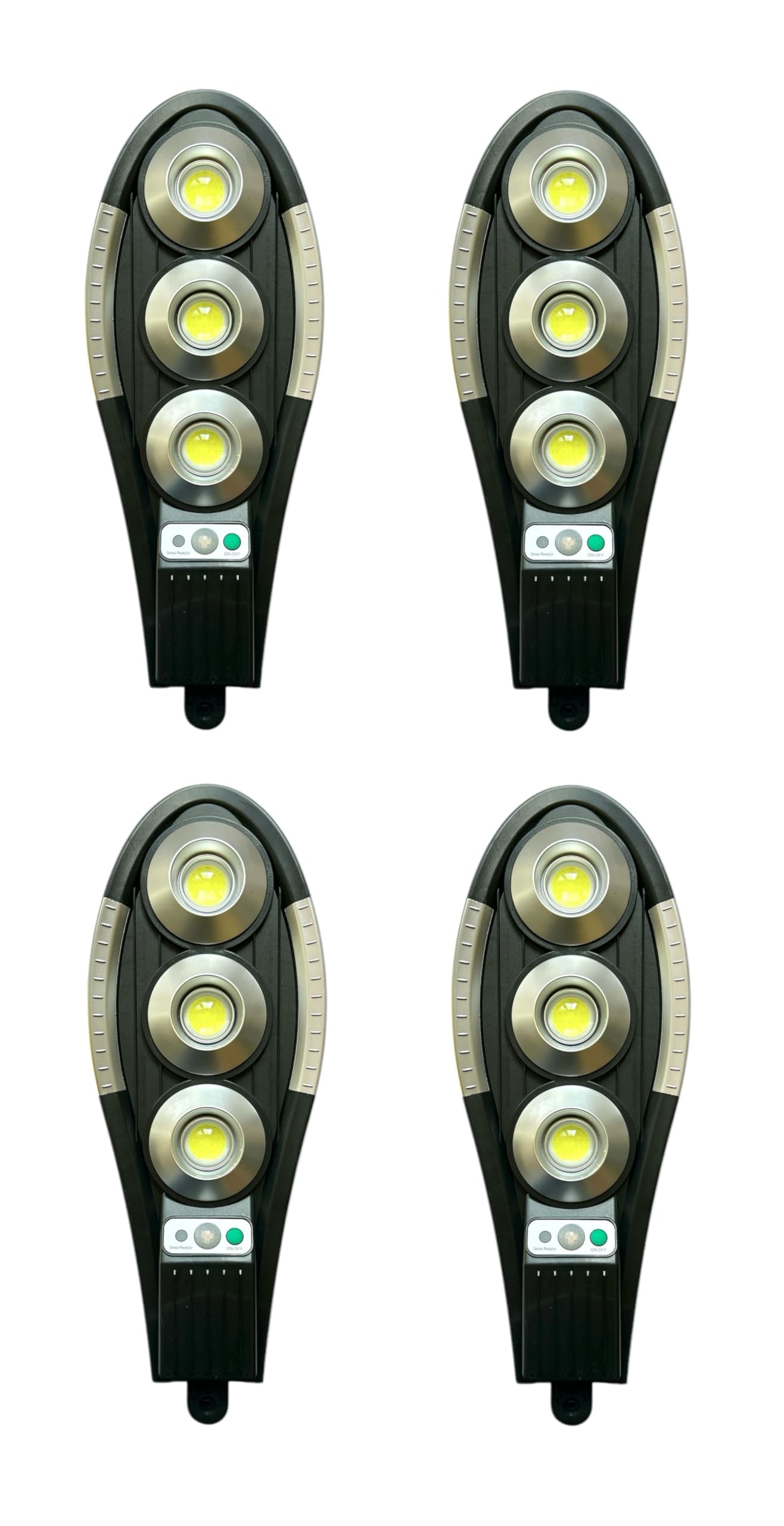 4 Pezzi Faretto LED Solare 150W con Telecomando, Sensore Movimento, Controllo Intelligente e Staffa - IP66 Impermeabile - 3 Modalità Luce - 6500K - CW982-4PZ