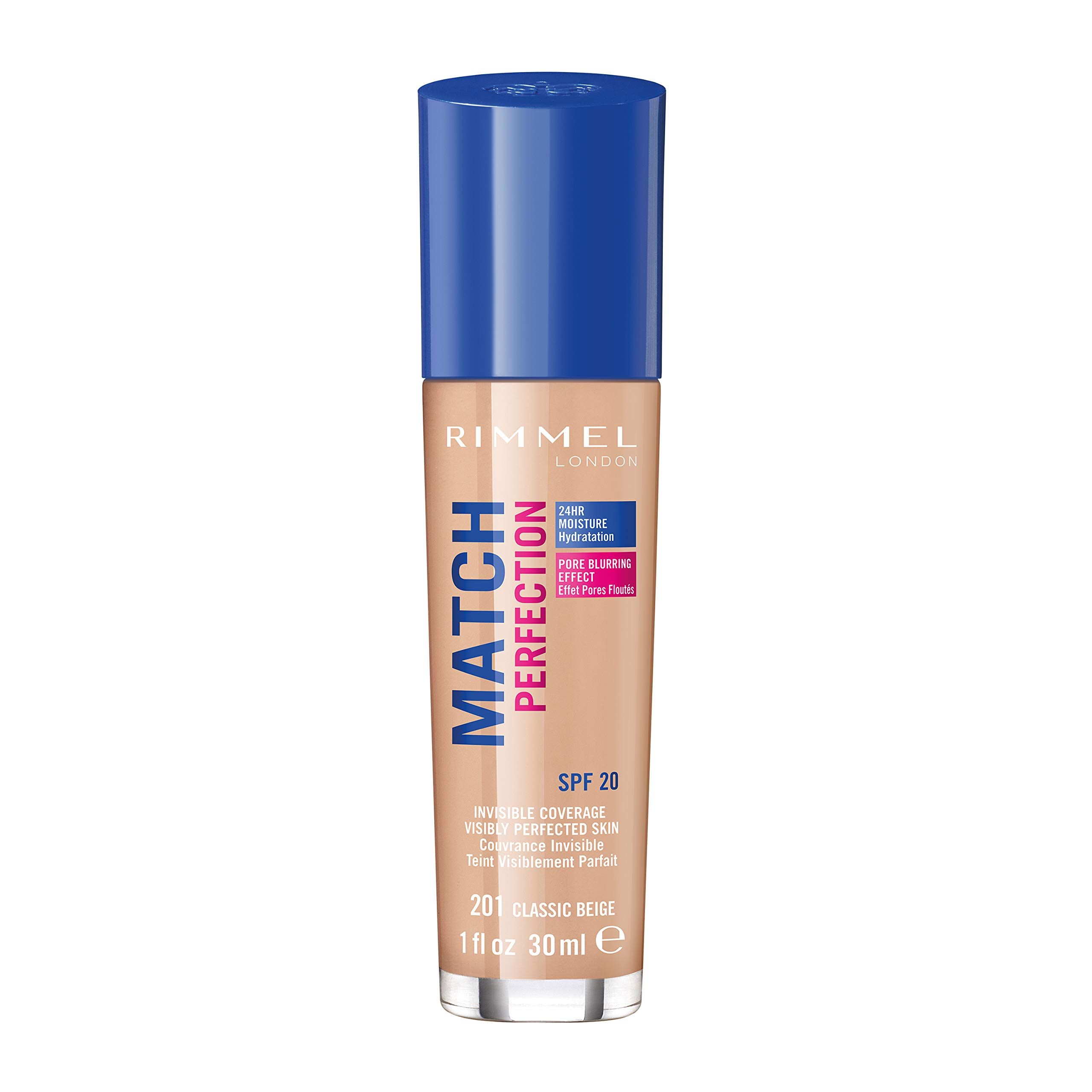 Rimmel London Match Perfection Foundation, SPF 20, 201 Classic Beige, 30 ml, 30 ml (Pack of 1)
